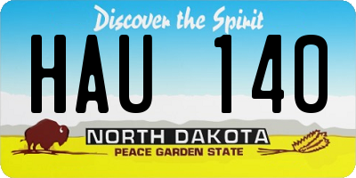 ND license plate HAU140