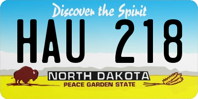ND license plate HAU218
