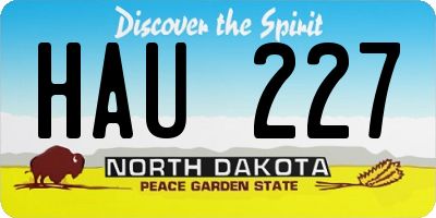 ND license plate HAU227
