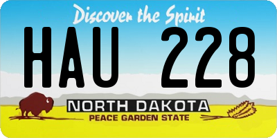 ND license plate HAU228