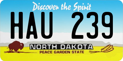 ND license plate HAU239