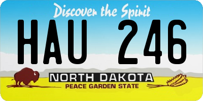 ND license plate HAU246
