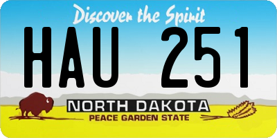 ND license plate HAU251