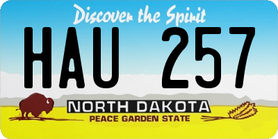 ND license plate HAU257