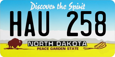 ND license plate HAU258
