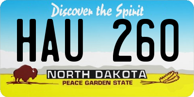 ND license plate HAU260