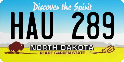 ND license plate HAU289