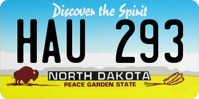 ND license plate HAU293