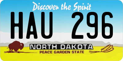 ND license plate HAU296