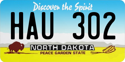 ND license plate HAU302