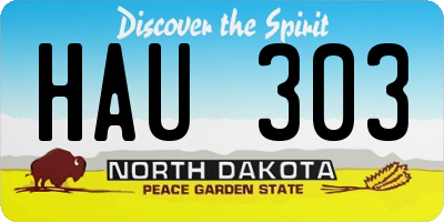 ND license plate HAU303
