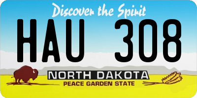 ND license plate HAU308