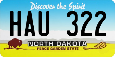 ND license plate HAU322