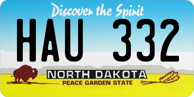 ND license plate HAU332