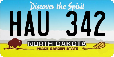 ND license plate HAU342