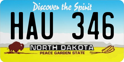 ND license plate HAU346