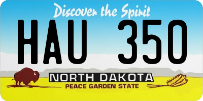 ND license plate HAU350