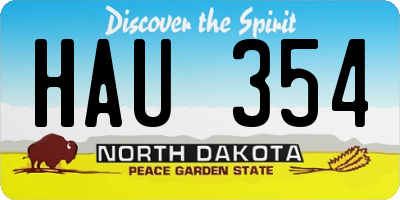 ND license plate HAU354