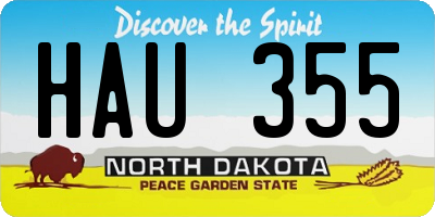 ND license plate HAU355