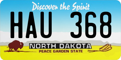 ND license plate HAU368