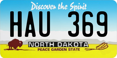 ND license plate HAU369