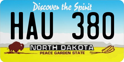 ND license plate HAU380