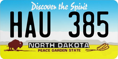 ND license plate HAU385