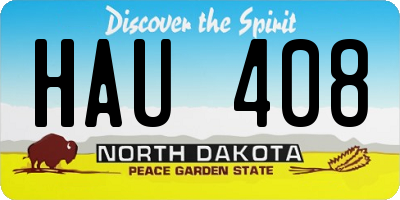 ND license plate HAU408