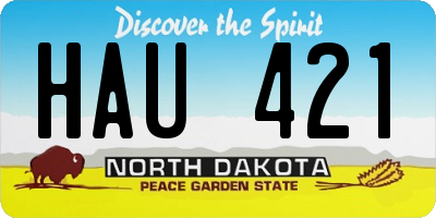 ND license plate HAU421