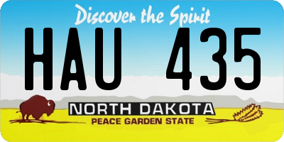 ND license plate HAU435