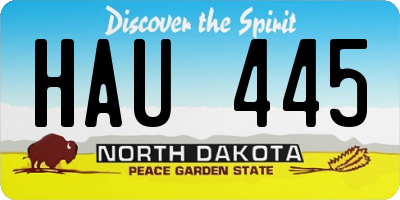 ND license plate HAU445