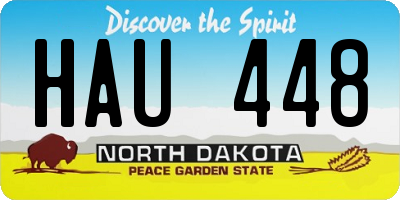 ND license plate HAU448