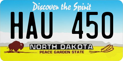 ND license plate HAU450