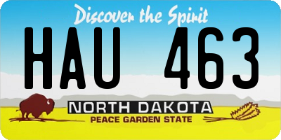 ND license plate HAU463
