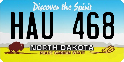 ND license plate HAU468