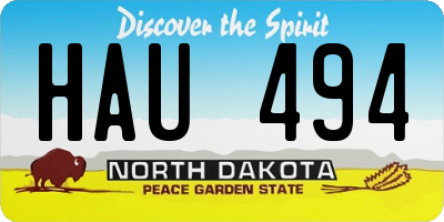 ND license plate HAU494