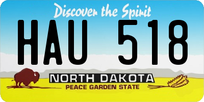 ND license plate HAU518