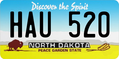 ND license plate HAU520