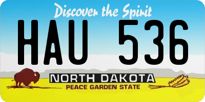 ND license plate HAU536