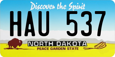 ND license plate HAU537
