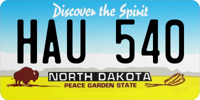 ND license plate HAU540