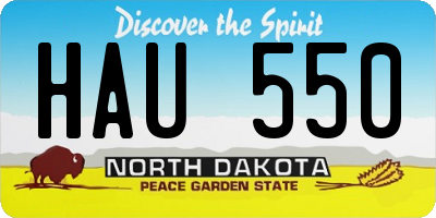 ND license plate HAU550