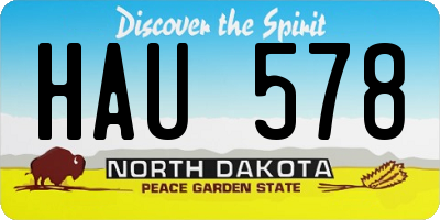 ND license plate HAU578