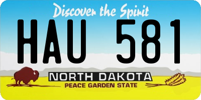 ND license plate HAU581