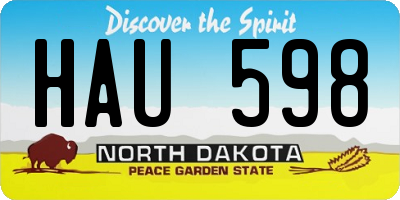 ND license plate HAU598