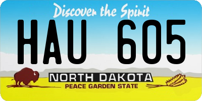 ND license plate HAU605