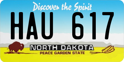 ND license plate HAU617