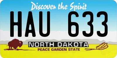 ND license plate HAU633