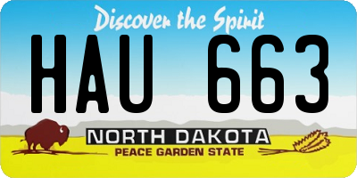 ND license plate HAU663