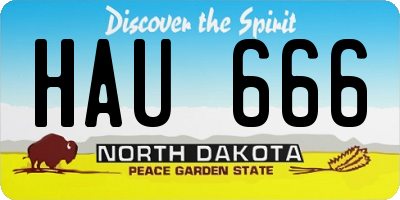 ND license plate HAU666